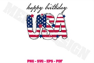 Happy 4th of July SVG, USA Flag PNG Graphic Crafts 1