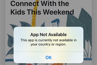 Install iPhone app not available in your country