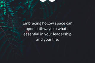 The Poetry of Leadership: Embracing Hollow Space