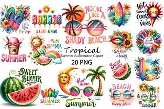 Tropical Summer Sublimation Clipart