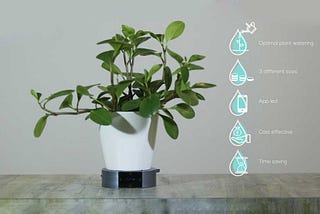 Smart pot that controls irrigation levels. Source: Inceptive Mind