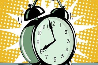 Pop art graphic of alarm clock ringing