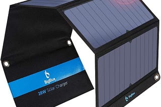 [Upgraded] BigBlue 3 USB Ports 28W Solar Charger(5V/4.8A Max), Portable SunPower Solar Panel for Camping, IPX4 Waterproof, Compatible with iPhone 11/XS/XS Max/XR/X/8/7, iPad, Samsung Galaxy LG etc.