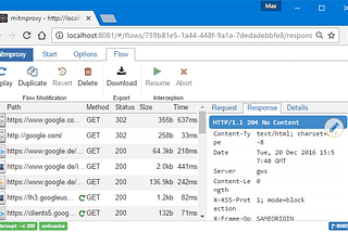 Getting started on mitmproxy