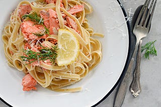 Salmon + Fettuccini in 20 - Global Dish - Stephanie Arsenault