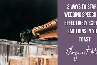 3 Ways To Start A Wedding Speech And Effectively Express Emotions In Your Toast