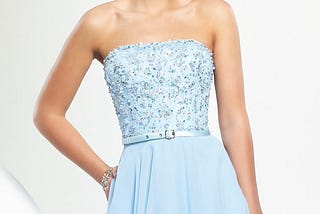 Strapless Chiffon Homecoming Dress by Mon Cheri Shorts