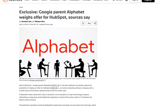 Alphabet and HubSpot deal rumors