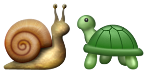 Tina and Shelby, or the snail and turtle emoji