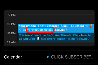 Remove protection-fixer.site calendar spam from iPhone