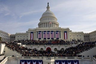 A picture of the inauguration of president Barack Obama.