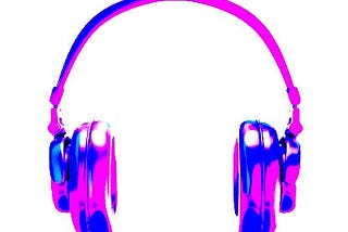 neon pink and blue headphones