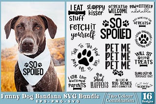 Funny Dog Bandana SVG Bundle Free