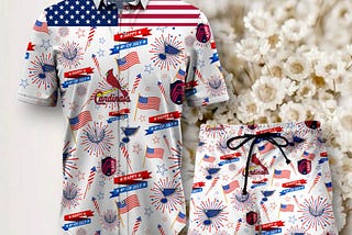 Celebrate Independence Day St. Louis Sports-Inspired USA Flag Hawaiian Shirt and Shorts