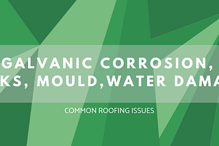 COMMON ROOFING ISSUES 2: Galvanic Corrosion, Leaks, Mould & Watermarks