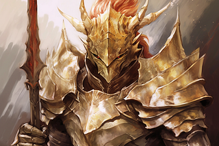 A guardian dressed in a golden armor