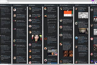Screenshot of my Tweetdeck window