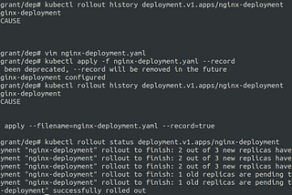 Rolling updates in kubernetes