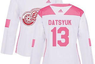 Adidas Red Wings #13 Pavel Datsyuk White/Pink Authentic Fashion Women's Stitched NHL Jersey