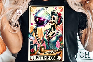 Wine Tarot Card PNG Skeleton Mom Free