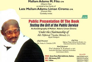 Book on Liman Ciroma for Public Presentation