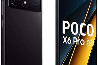 Poco X6 Pro displayed with front and back display in Spectre Black colour.