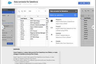 การประสานพลังของ Salesforce กับ Google Sheets