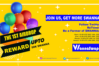 Sự kiện Airdrop đầu tiên WannaSwap