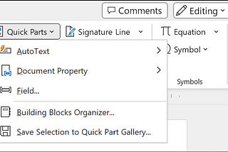 Under the Insert Tab, AutoText can be found in the Quick Parts button.