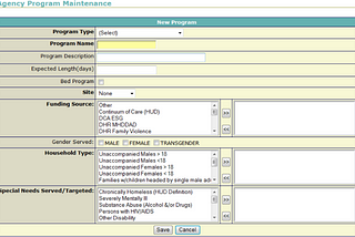 Screenshot of the HMIS software used in Atlanta, showing the kind of information the system logs for service providers.