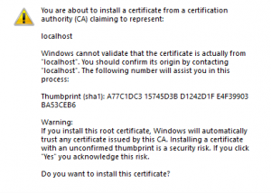 ASP.NET Core — Localhost Environment Certificate Not Trust Issue