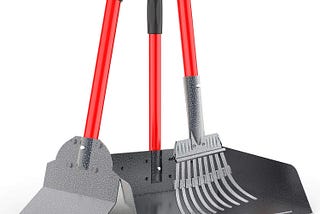 Larger Pooper Scooper - Durable  Sturdy Rake, Spade, Tray Set with Long Handle Great for Large Small and Multi Dogs - Poop Scoop No Bend Down Easy to Use for Yard Grass Gravel Dirt