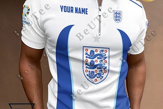 England National Football Team Zipper Polo Shirt