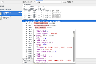 Fixing DOM Leaks with chrome devtools