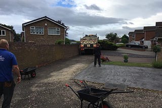 first job of the day has been started in brierley hillwith a car park to be com