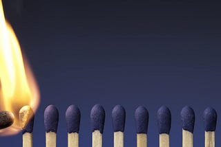 a match setting other matches on fire