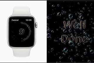 New feature of watchOS 7 Automatic Hand Washing Detection. Observe the ring made of soap bubbles.