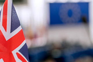 A UK flag at an EP meeting