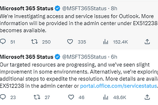 Microsoft Outlook Outage on 6th February EX512238
