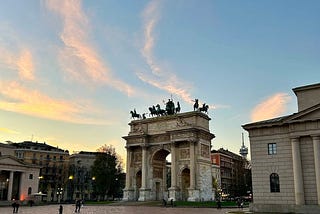 Arco della Pace in Milan, Italy.