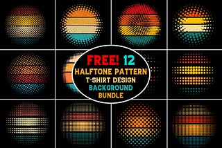 Free Halftone Pattern Bundle for Tshirt