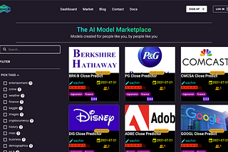 Predicting S&P 500 short-term stock prices using a low-cost AI model marketplace