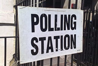 Polling station sign