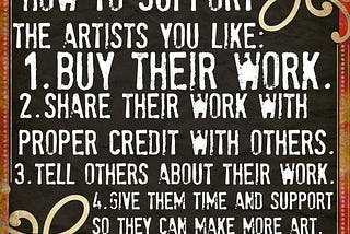 How to support an artist…