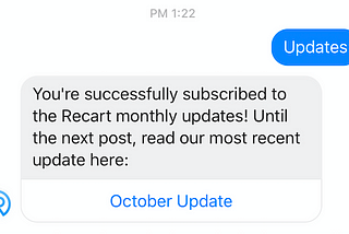 Subscribe to the Recart Monthly Update