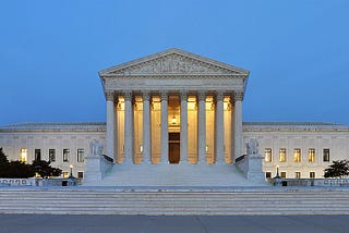 U.S. Supreme Court building at dusk