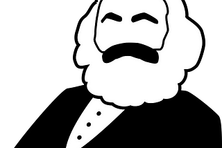 A black-and-white cartoon outline of a man with a big beard.