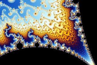 Image of fractal art showing many repeating patterns at increasing scale.