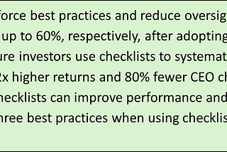 The Checklist Manifesto: Three Best Practices to Improve Venture Capital Performance