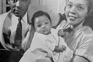 Martin Luther King Jr, Coretta Scott, and Yolanda Denise King, Jet Magazine, April 12, 1956, Public domain, via Wikimedia Commons